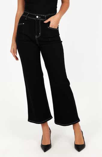 Petal & Pup Parson Topstitch Detail Crop Wide Leg Pants