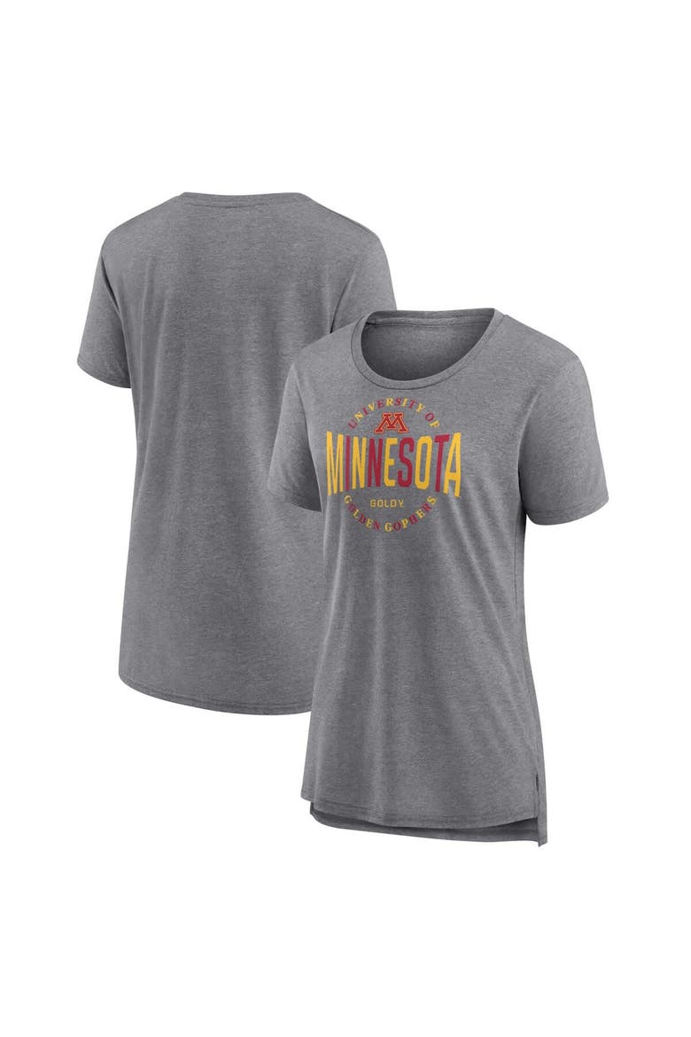 Women's Fanatics Gray Minnesota Golden Gophers True Classics Break It Down Tri-Blend T-Shirt, Main, color, Gray