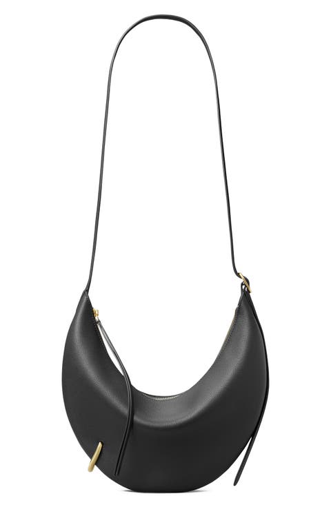 Pierced Leather Crossbody Bag