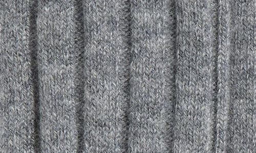 Nordstrom Rib Cashmere Blend Crew Socks In Gray