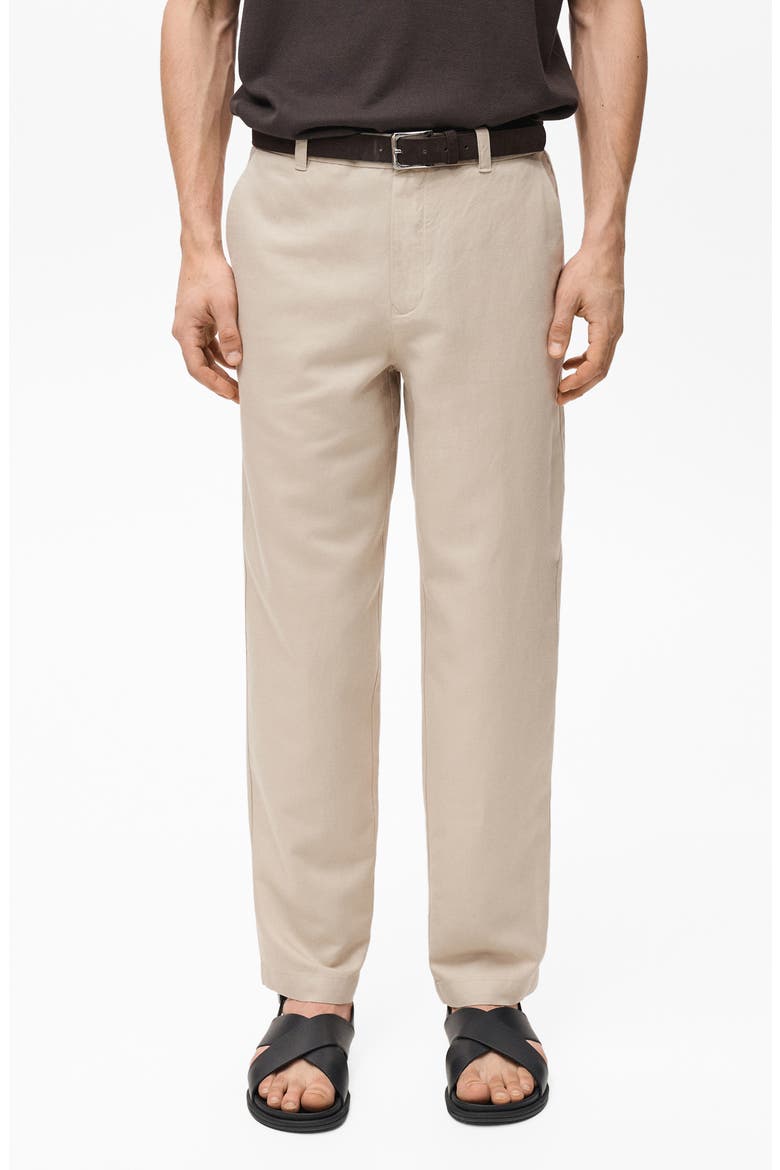 Regular Fit Linen & Cotton Pants, Main, color, SAND