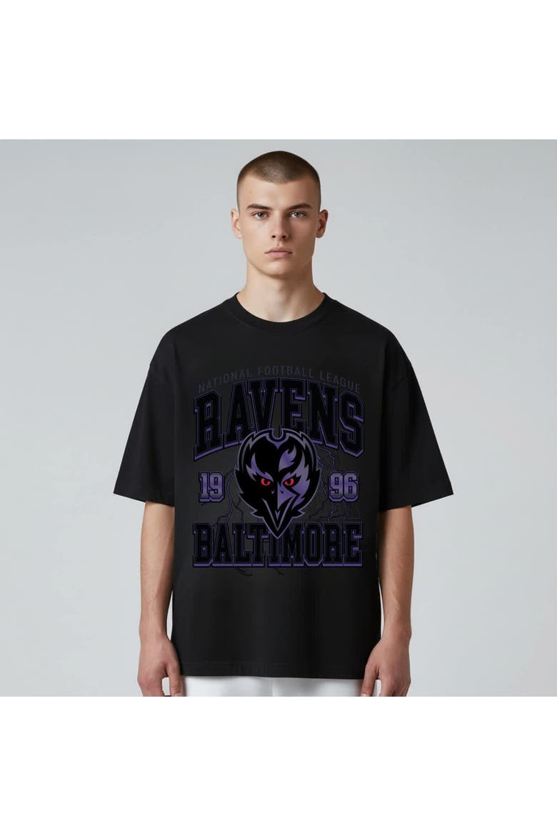 Unisex The Wild Collective  Black Baltimore Ravens Front Facing T-Shirt, Main, color, Black