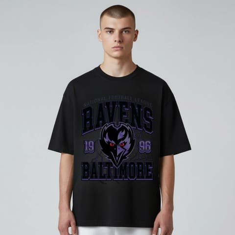 Unisex The Wild Collective  Black Baltimore Ravens Front Facing T-Shirt