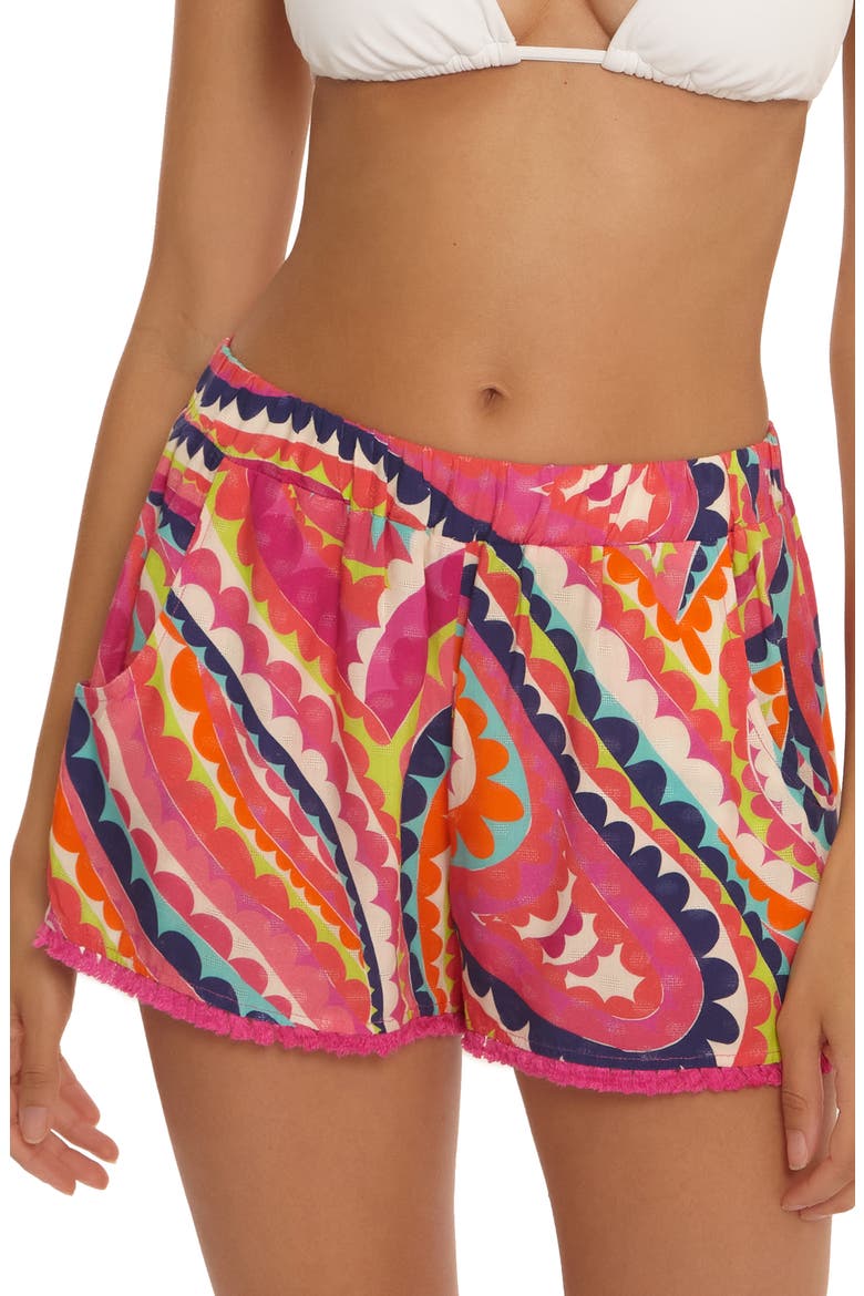 Aphrodite Cover-Up Shorts, Main, color, PINK MULTI