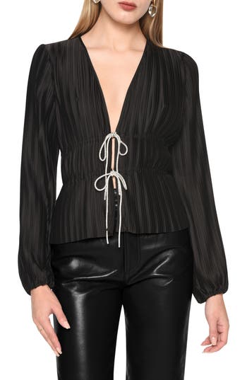 Wayf Payton Tie Front Blouse