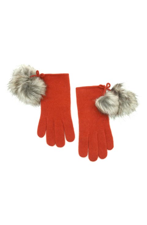 Pompom Wool Blend Gloves