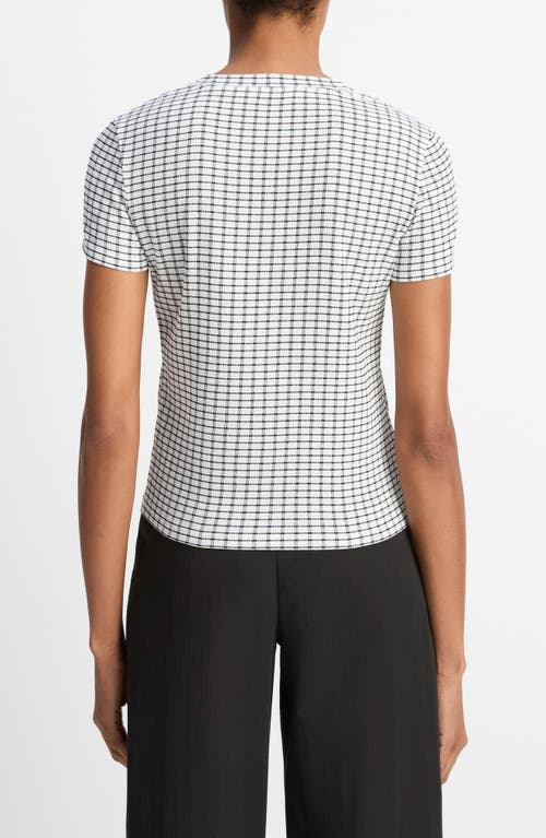 Vince Check Short-sleeve Crewneck Top
