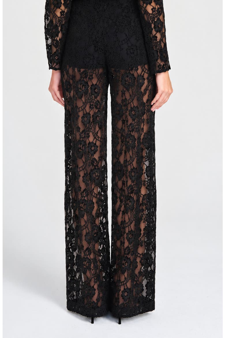 x Rose Lola Broadway Lace Wide Leg Pants, Alternate, color, BLACK
