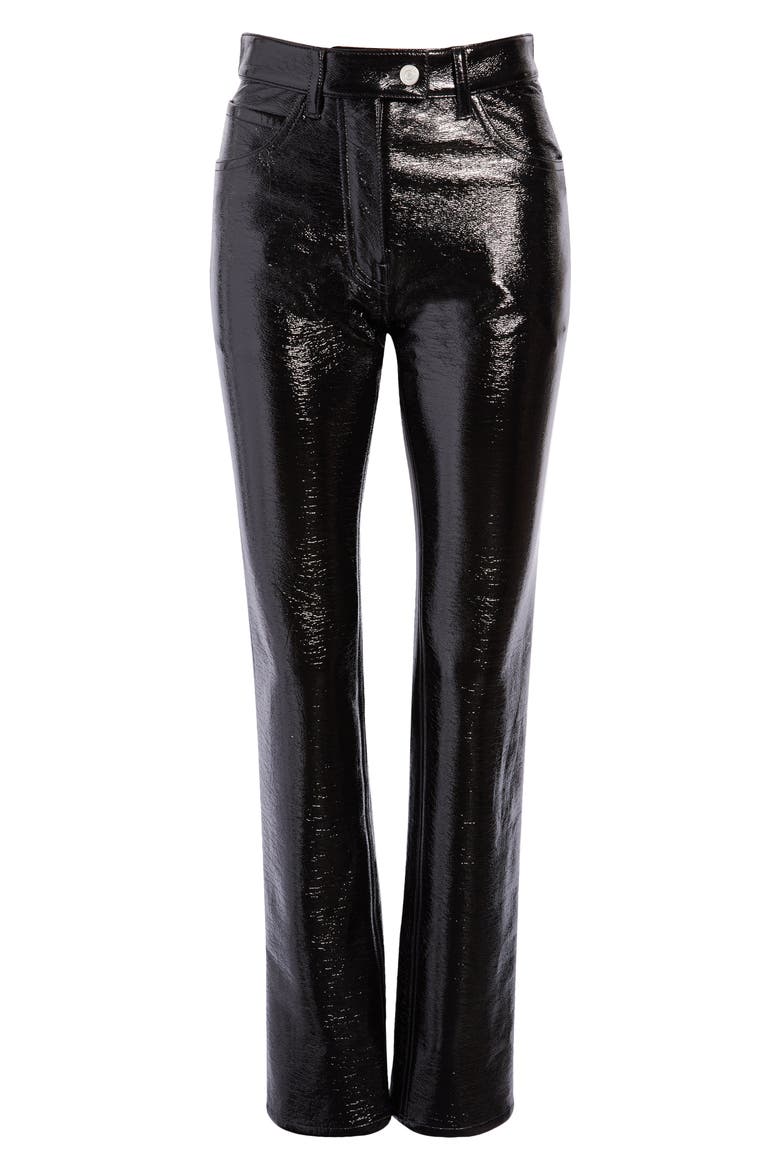 Five Pocket Vinyl Pants, Main, color, BLACK