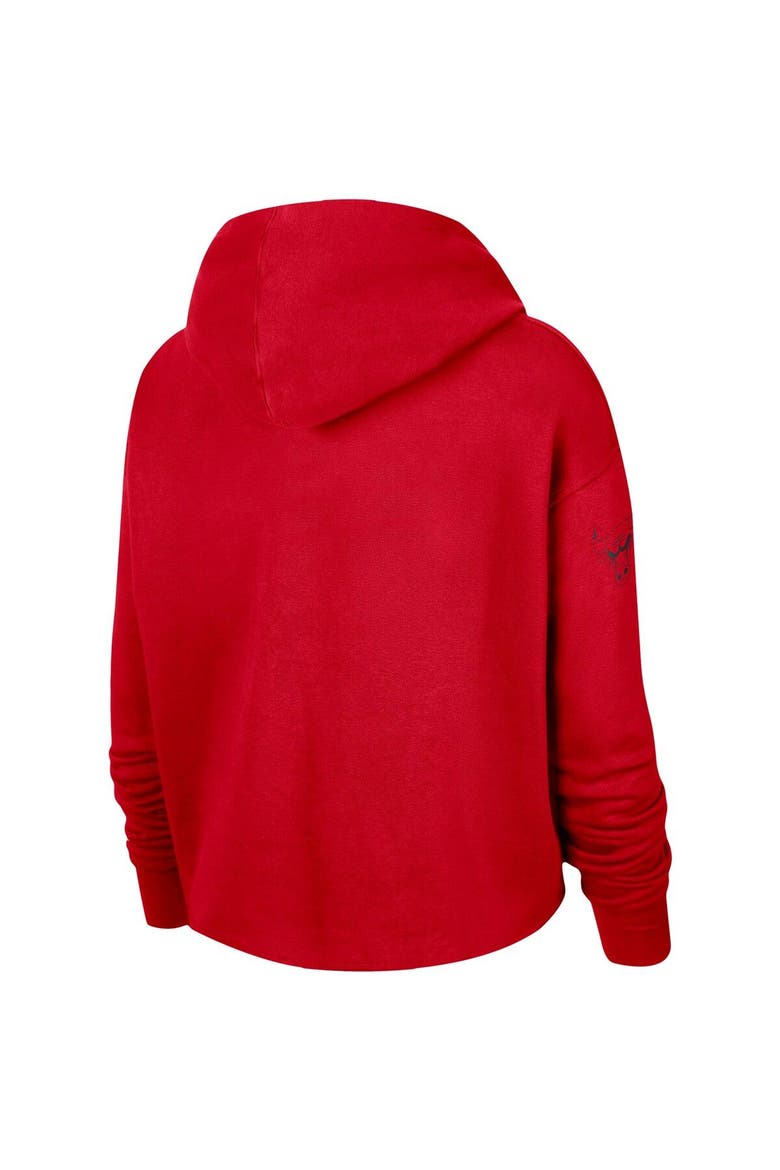 Women's Nike Red Chicago Bulls Split Flip Courtside Cropped Pullover Hoodie, Alternate, color, Red