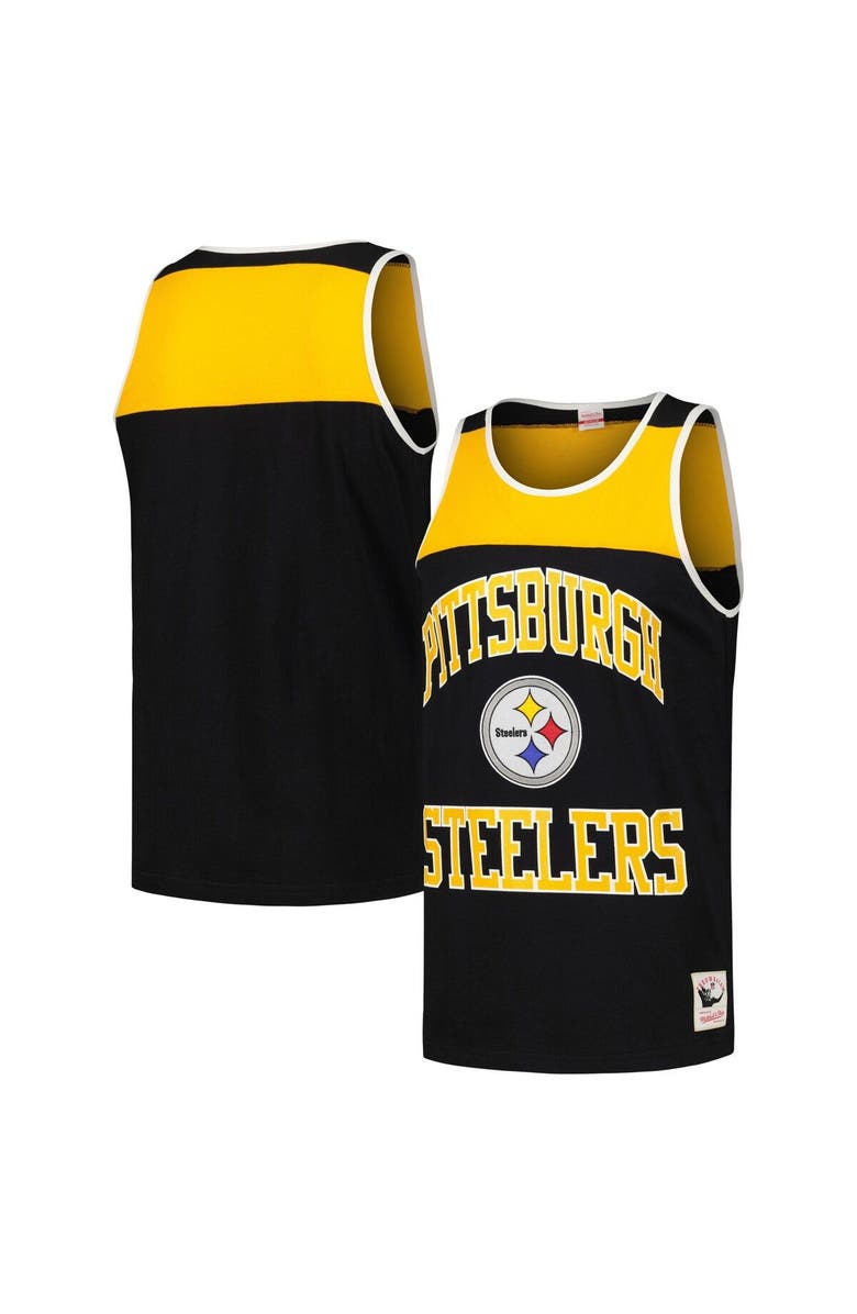 Mitchell & Ness Men's Mitchell & Ness Black/Gold Pittsburgh Steelers Heritage Colorblock Tank Top, Main, color, Black