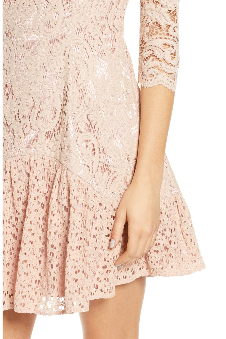 Emberley Lace Cocktail Dress, Alternate, color, ROSE GOLD