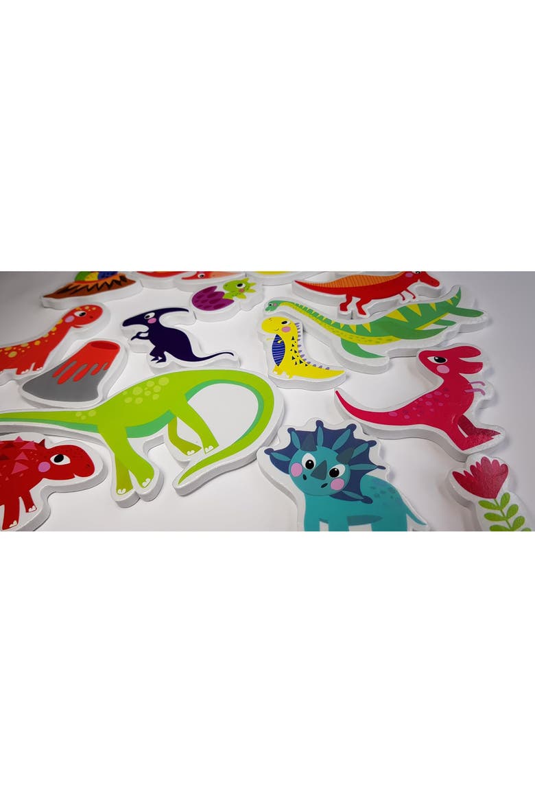 Bath Time Stickers, Dinosaurs, 18 Foam Dino Character Pieces, Alternate, color, Multicolored