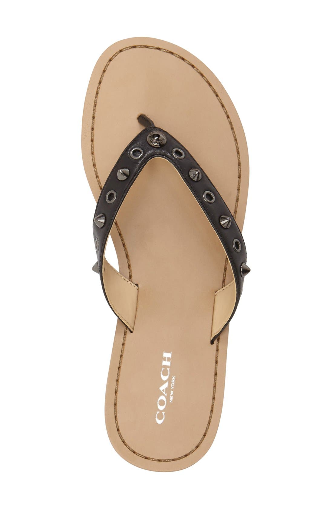 COACH 'Cottage' Studded Flip Flop, Alternate, color, 