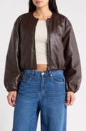 BLANKNYC Faux Leather Bomber Jacket