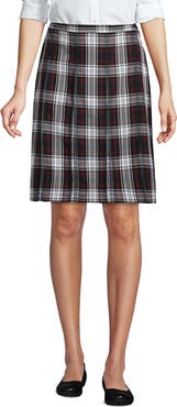 Lands' End School Uniform Young Plaid Box Pleat Skirt Top of the Knee