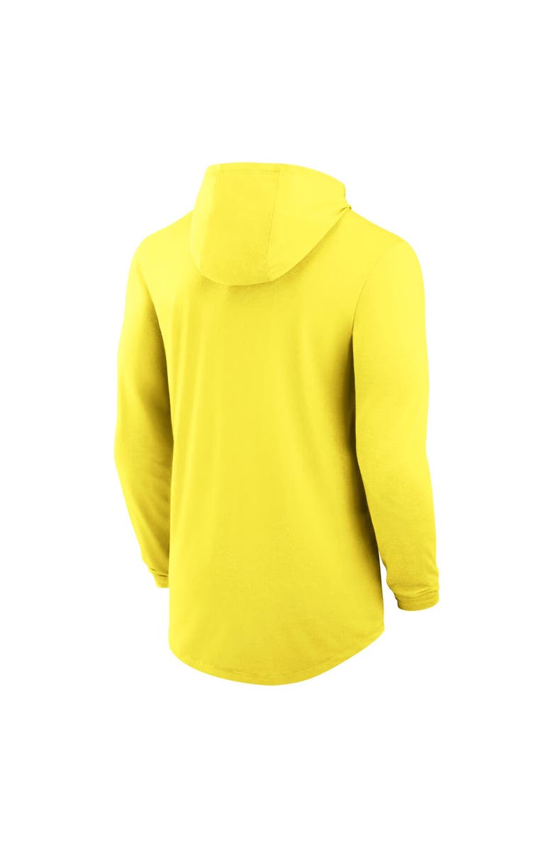 Nike Men's Nike Yellow Oregon Ducks Classic Arch Tri-Blend Long Sleeve Hoodie T-Shirt, Alternate, color, Yellow