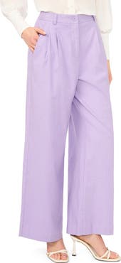 Halogen® Pleated High Waist Linen Blend Dress Pants