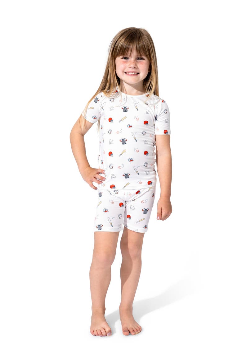 Baseball Kids 2-Piece Short Sleeve & Shorts Pajama Set, Alternate, color, Baseball