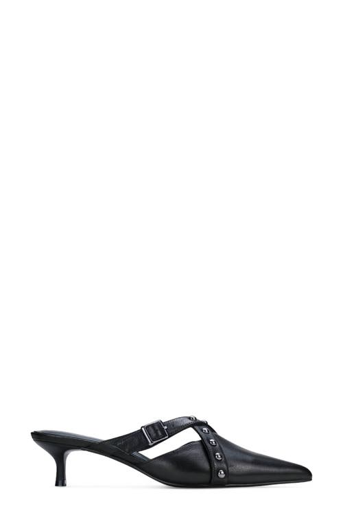 Yosi Samra Alexis Pointed Toe Kitten Heel Mule In Black