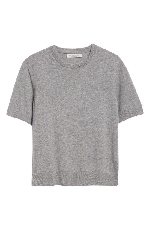 Johnstons Of Elgin Classic Cashmere Short Sleeve Sweater In Gray