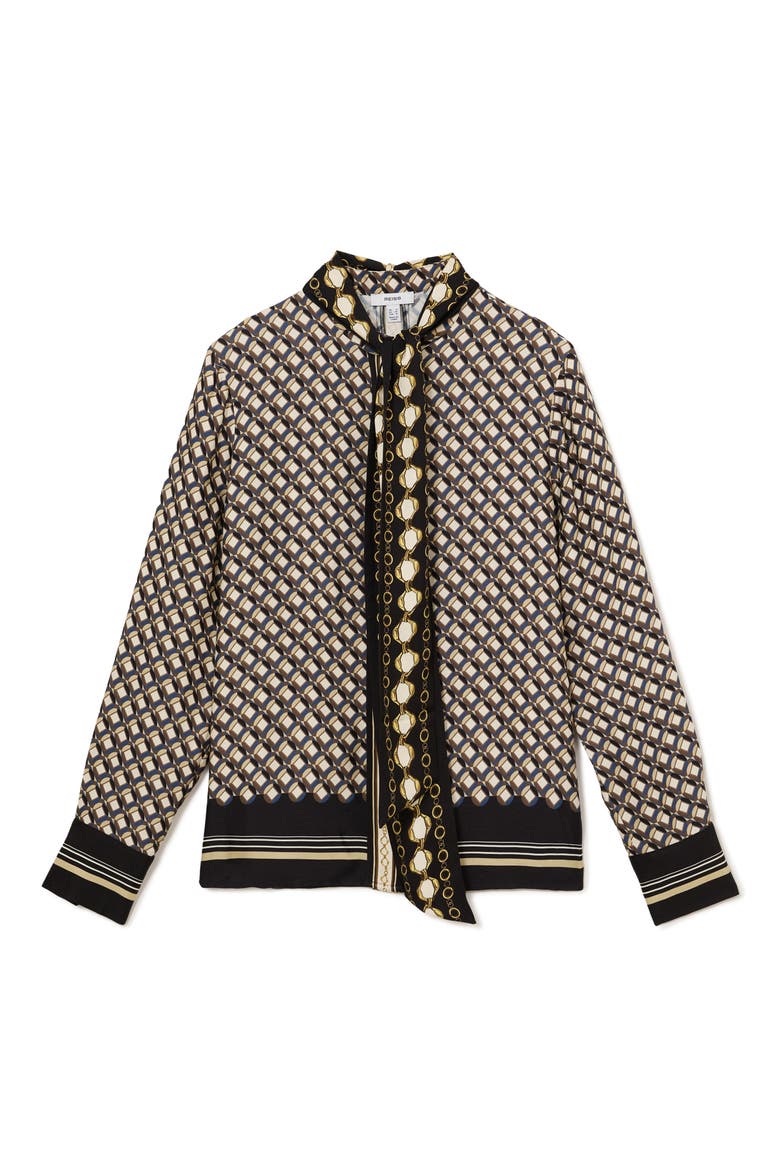 Carmine Scarf Shirt, Alternate, color, NAVY/ GOLD