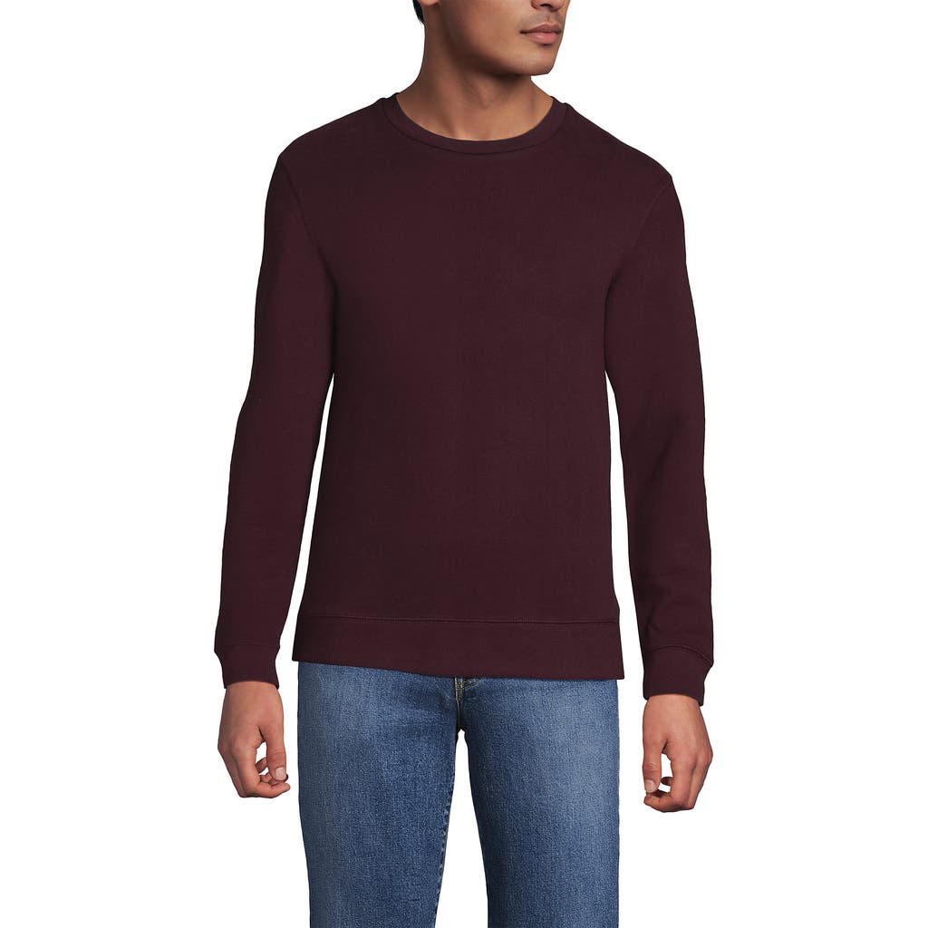 Lands' End Long Sleeve Serious Sweats Crewneck Sweatshirt In Brown
