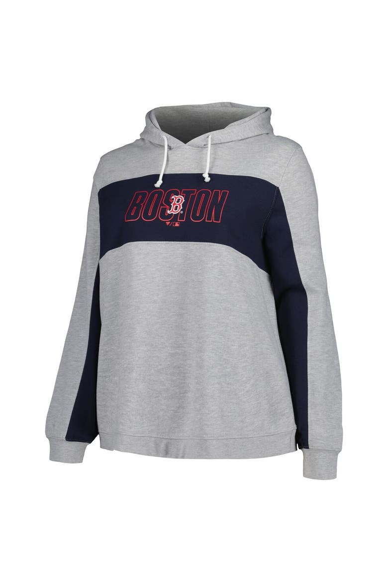 Women's Profile Heather Gray Boston Red Sox Plus Size Pullover Jersey Hoodie, Alternate, color, Heather Gray