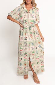Petal & Pup James Print Tie Waist Maxi Dress