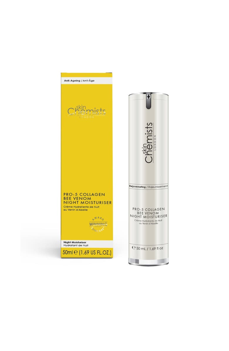 SKINCHEMISTS Pro-5 Collagen Bee Venom Night Moisturiser 50ml x 3 Trio Set, Main, color, White