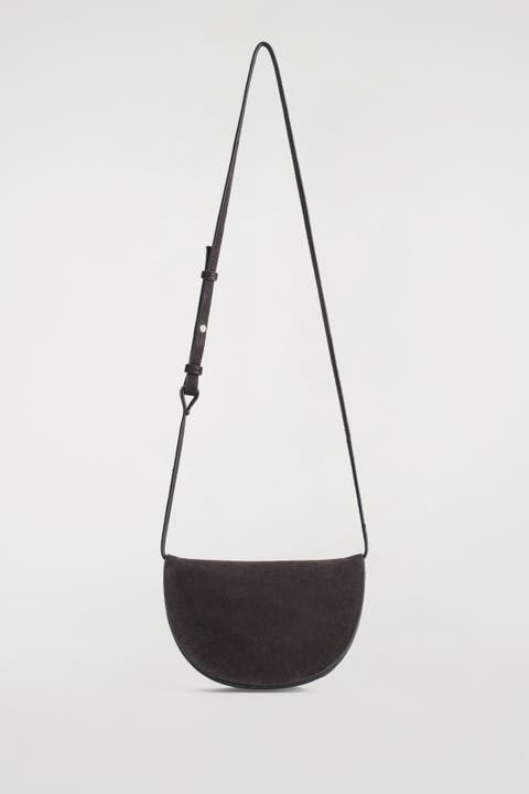 Curved Crossbody Bag - Suede