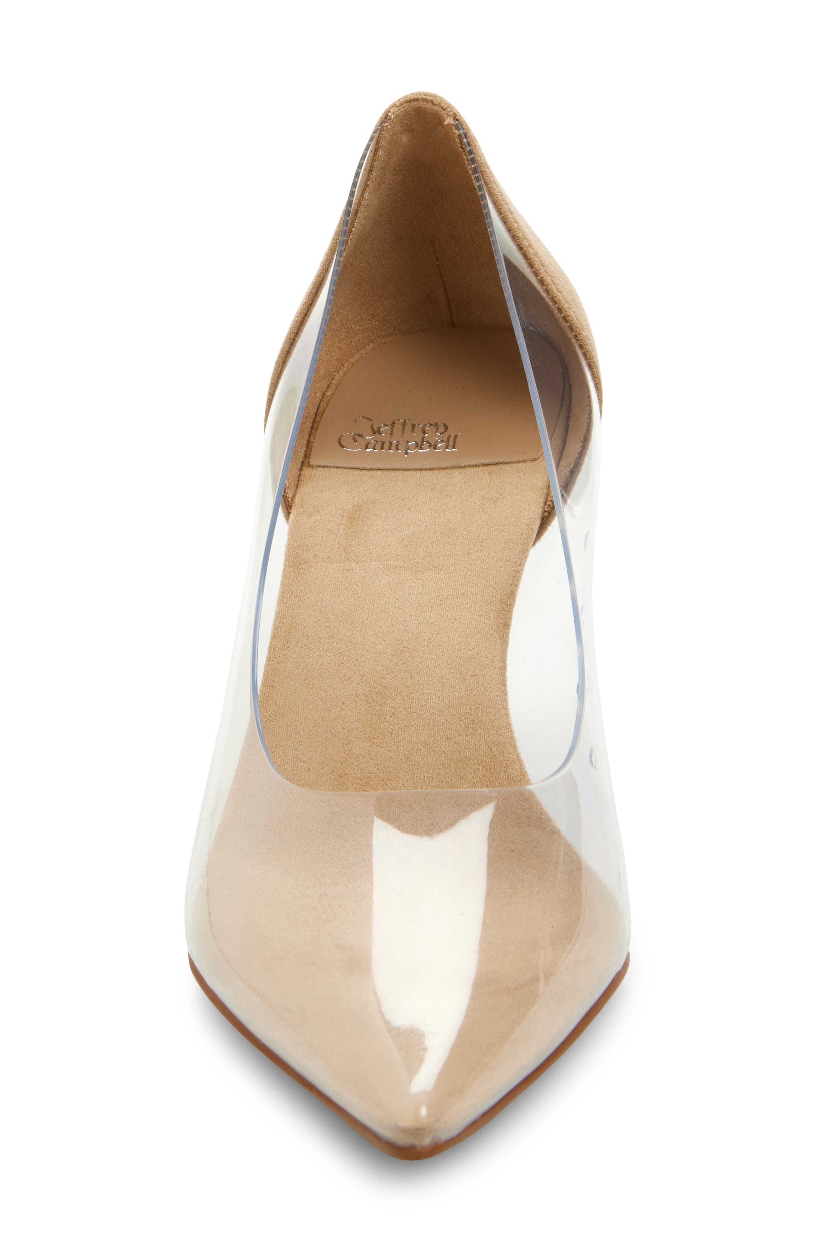 Graphix Pointed Toe Pump, Alternate, color, BEIGE SUEDE CLEAR