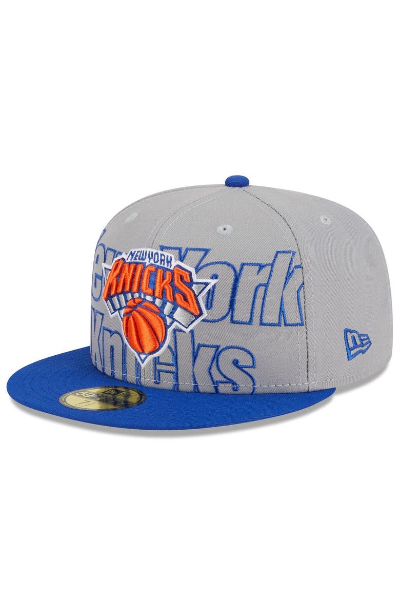 New Era Men's New Era  Gray/Blue New York Knicks 2023 NBA Draft Two-Tone 59FIFTY Fitted Hat, Main, color, 