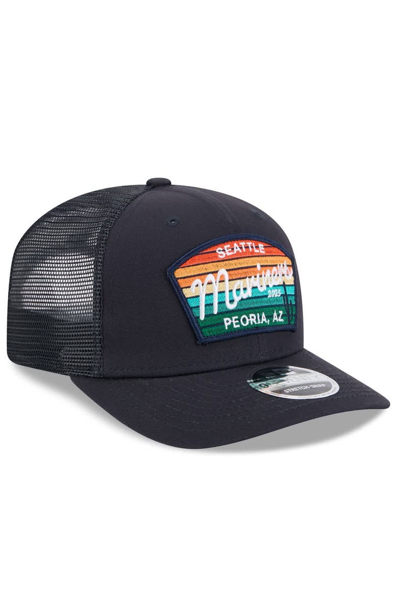 New Era Men's New Era  Navy Seattle Mariners 2025 Spring Training 9SEVENTY Stretch-Snap Trucker Hat, Alternate, color, 