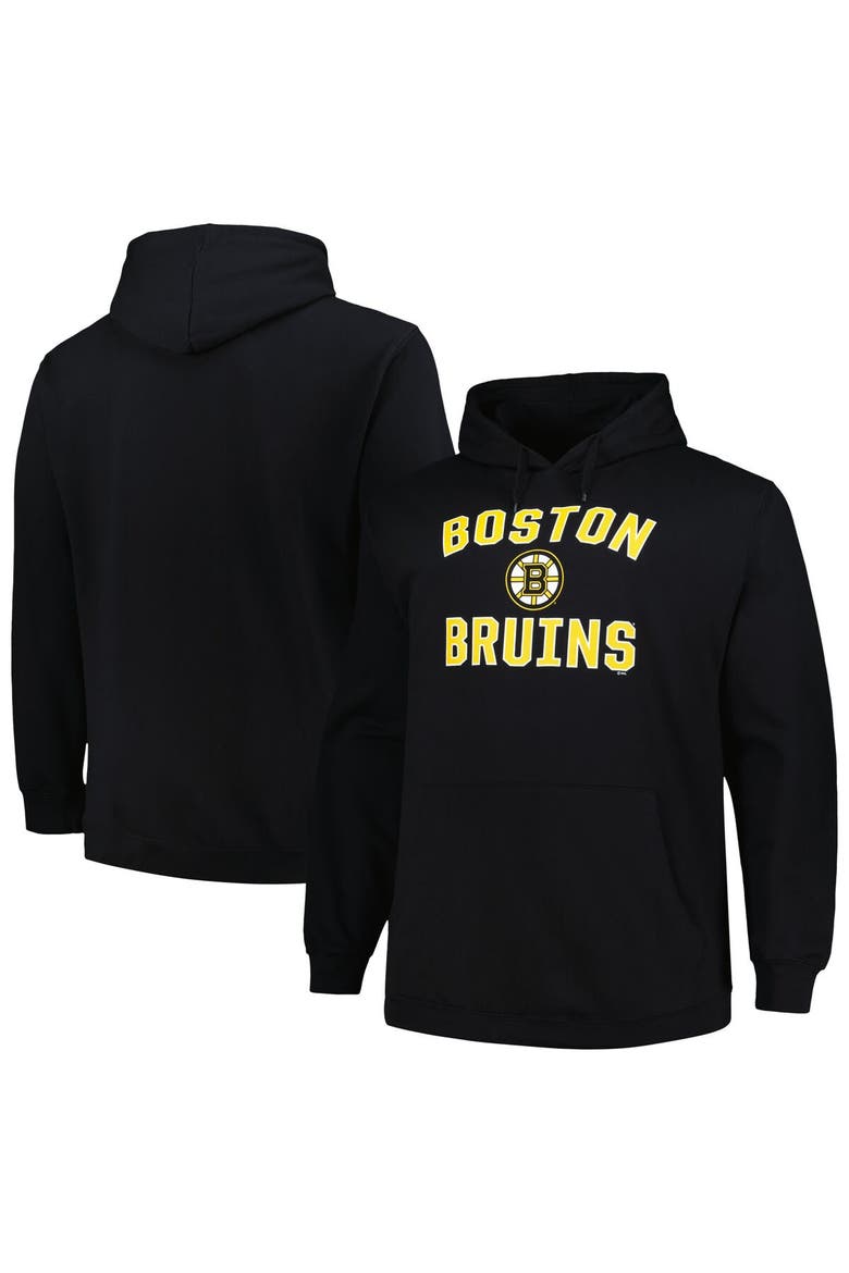 Men's Profile Black Boston Bruins Big & Tall Arch Over Logo Pullover Hoodie, Alternate, color, Black