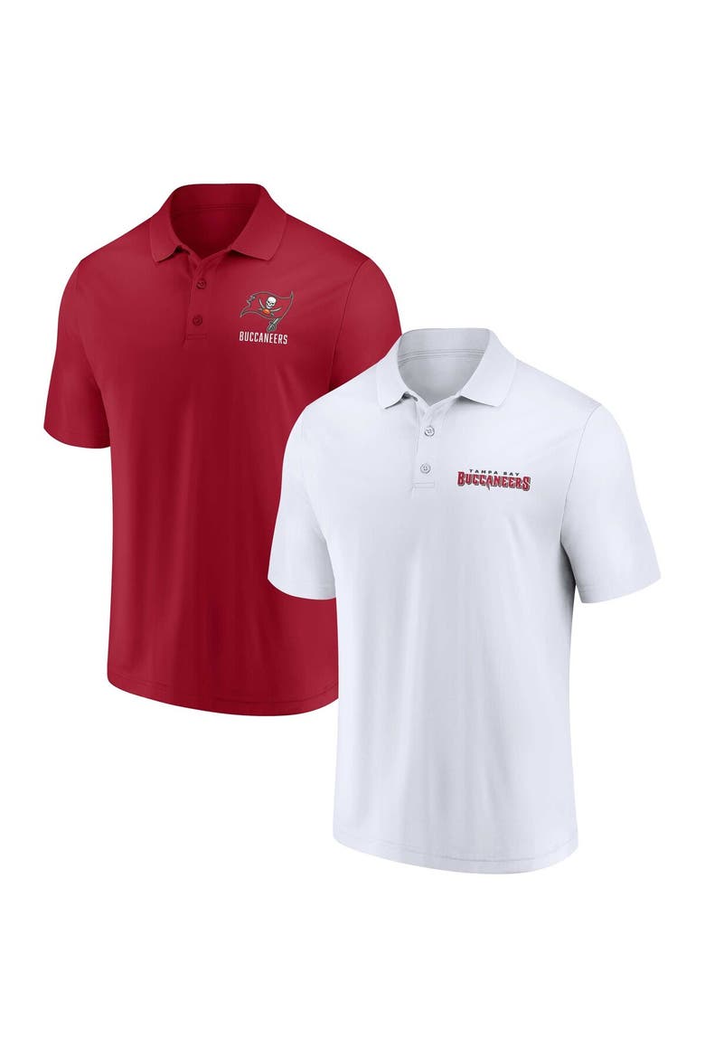 Men's Fanatics Branded White/Red Tampa Bay Buccaneers Lockup Two-Pack Polo Set, Alternate, color, White