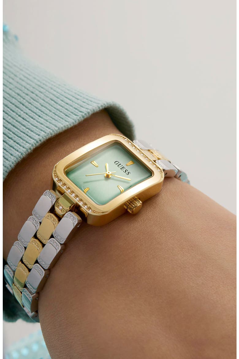 Isla Tank Two-Tone Bracelet Watch, 22mm, Alternate, color, GOLD