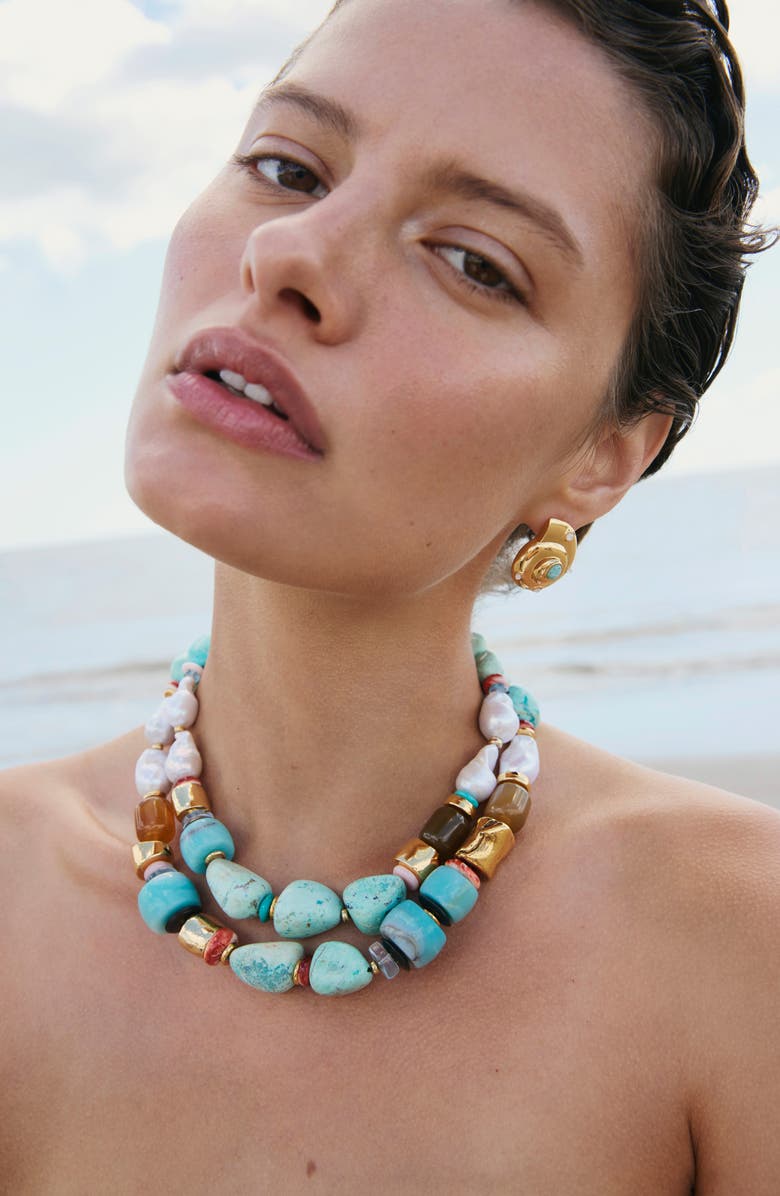 Lizzie Fortunato Nautilus Stud Earrings, Alternate, color, Gold