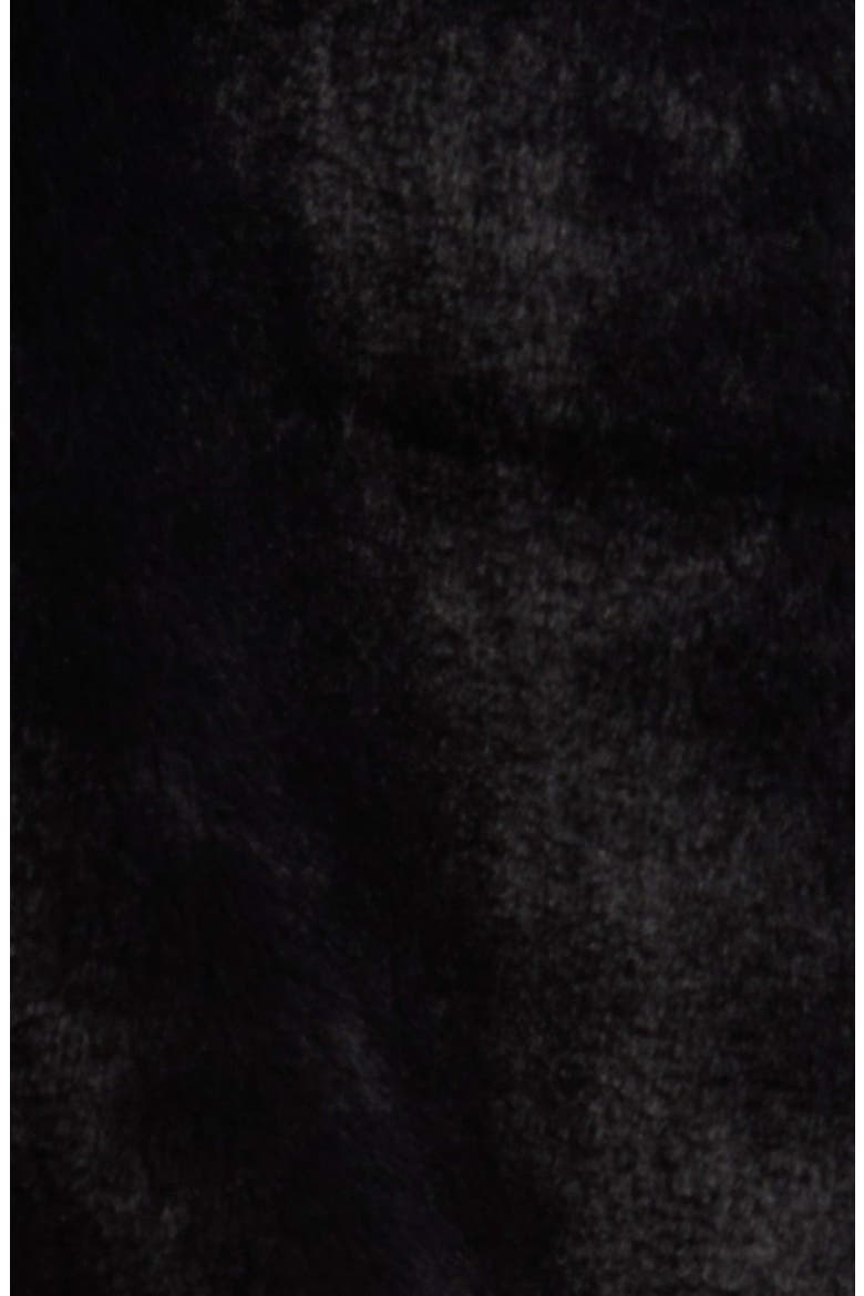 Faux Fur Zip-Up Hooded Jacket, Alternate, color, BLACK