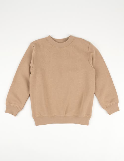 Leveret Kids Pullover Sweatshirt, Long Sleeve, Solid Colors In Neutral