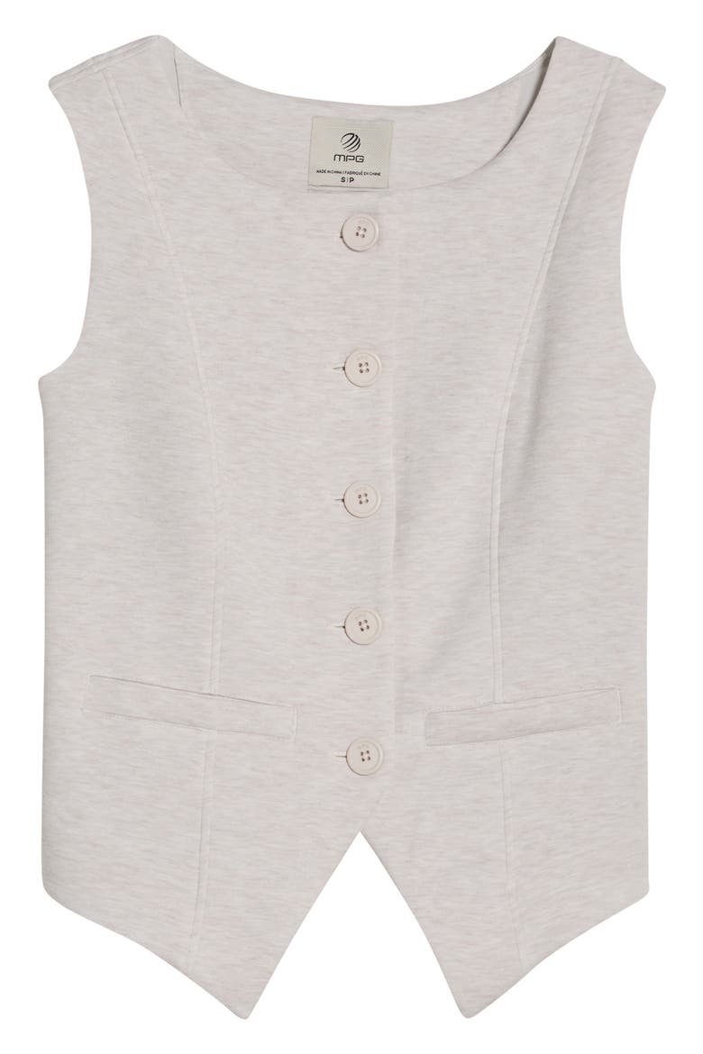 Dreamweave Knit Button Front Vest, Alternate, color, HTR MOONBEAM