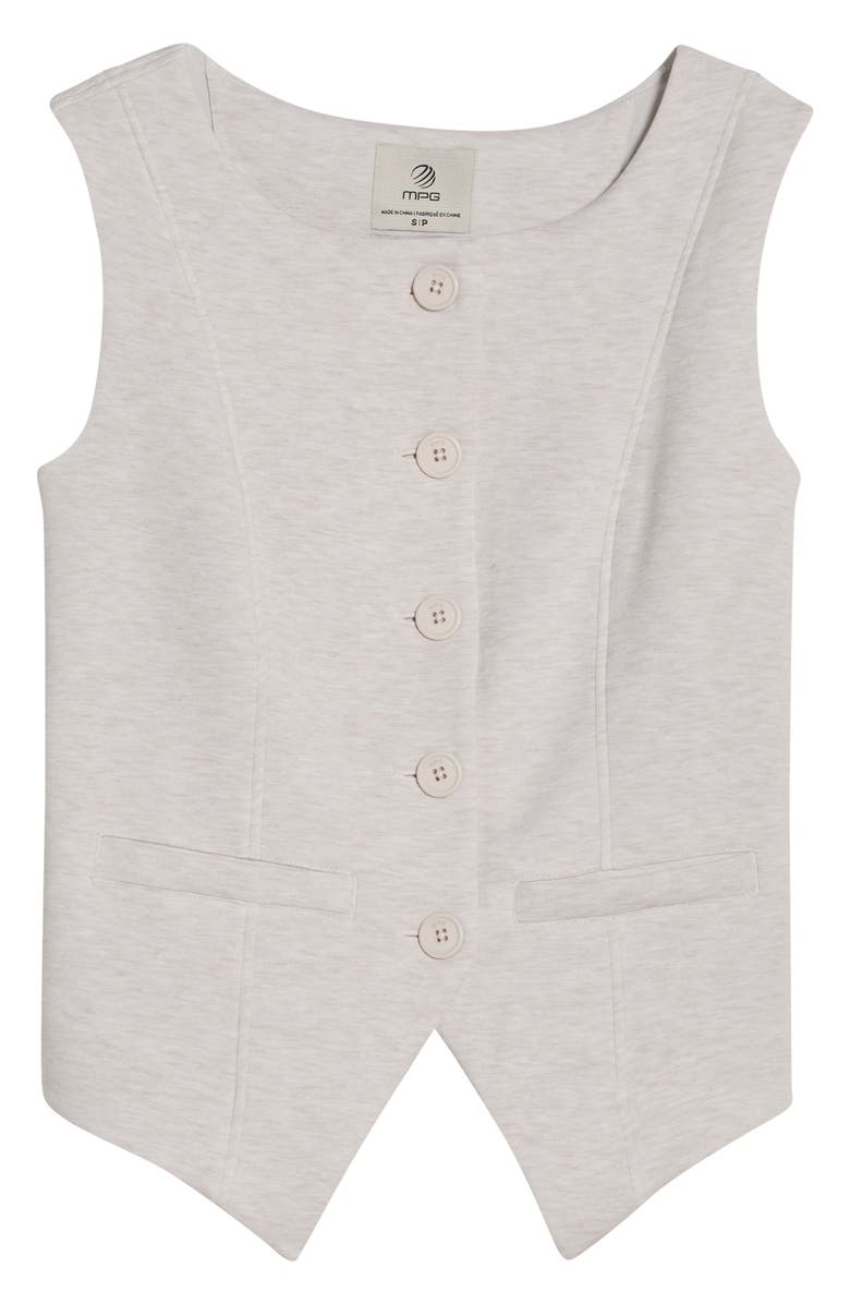 MPG Dreamweave Knit Button Front Vest, Main, color, Htr Moonbeam