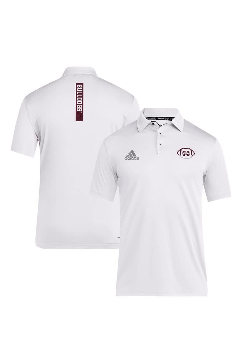 Men's adidas White Mississippi State Bulldogs Coaches Polo, Main, color, White