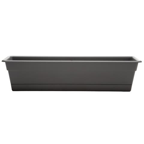 24 Inch Dura Cotta Window Box Planter, Charcoal