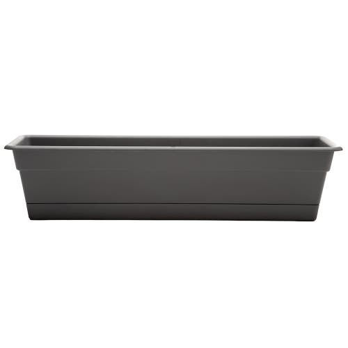 Bloem 24 Inch Dura Cotta Window Box Planter, Charcoal In Gray