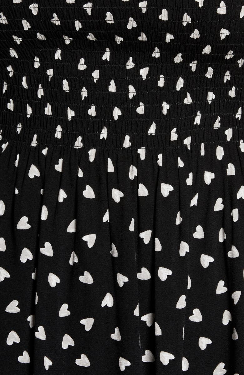 Bobeau Balloon Sleeve Smocked Top, Alternate, color,