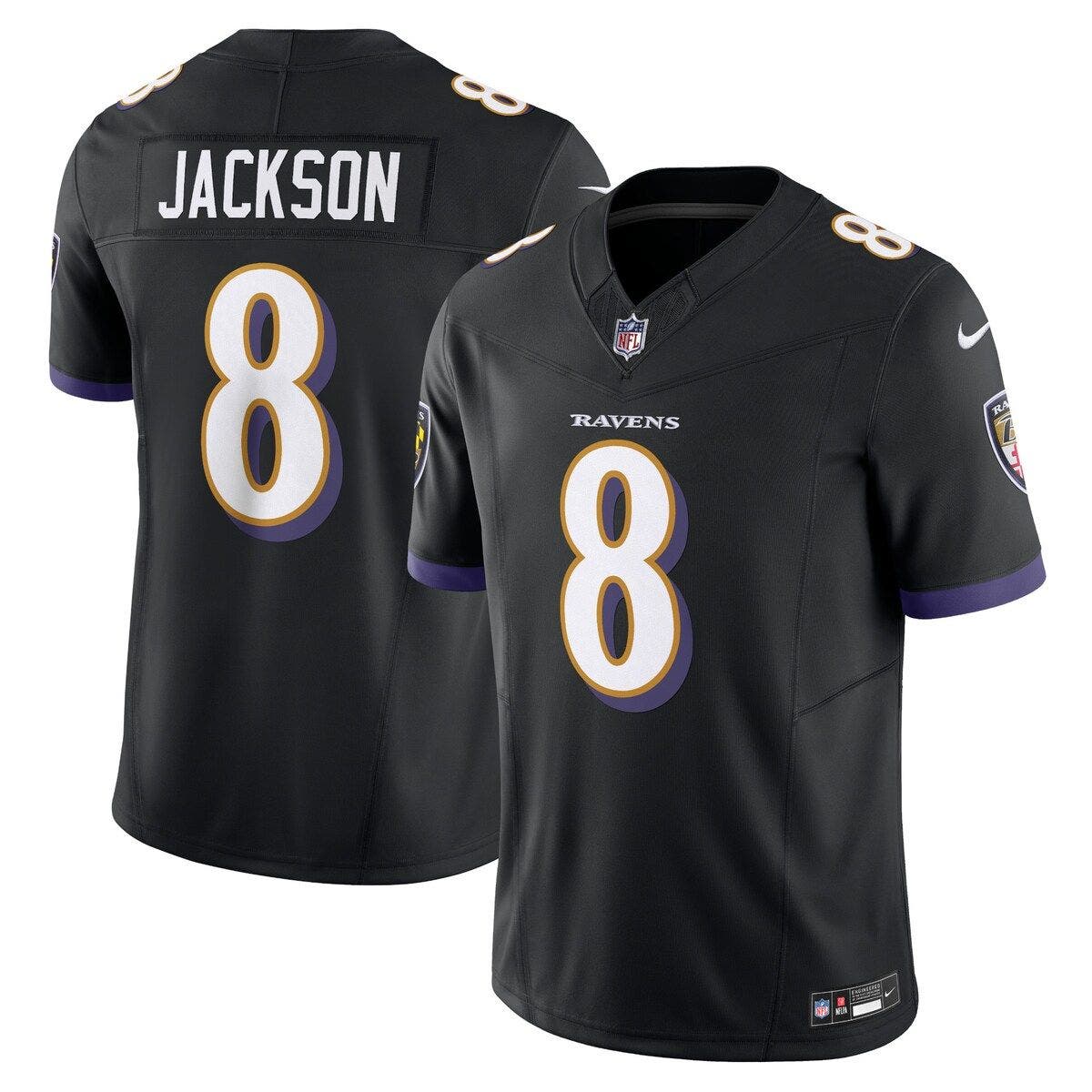 Men's Nike Lamar Jackson Black Baltimore Ravens Vapor F.U.S.E.