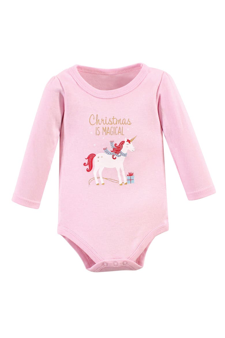 Soft Cotton Collection Bodysuit, Pants, and Footwear Collection, Alternate, color, Magical Christmas