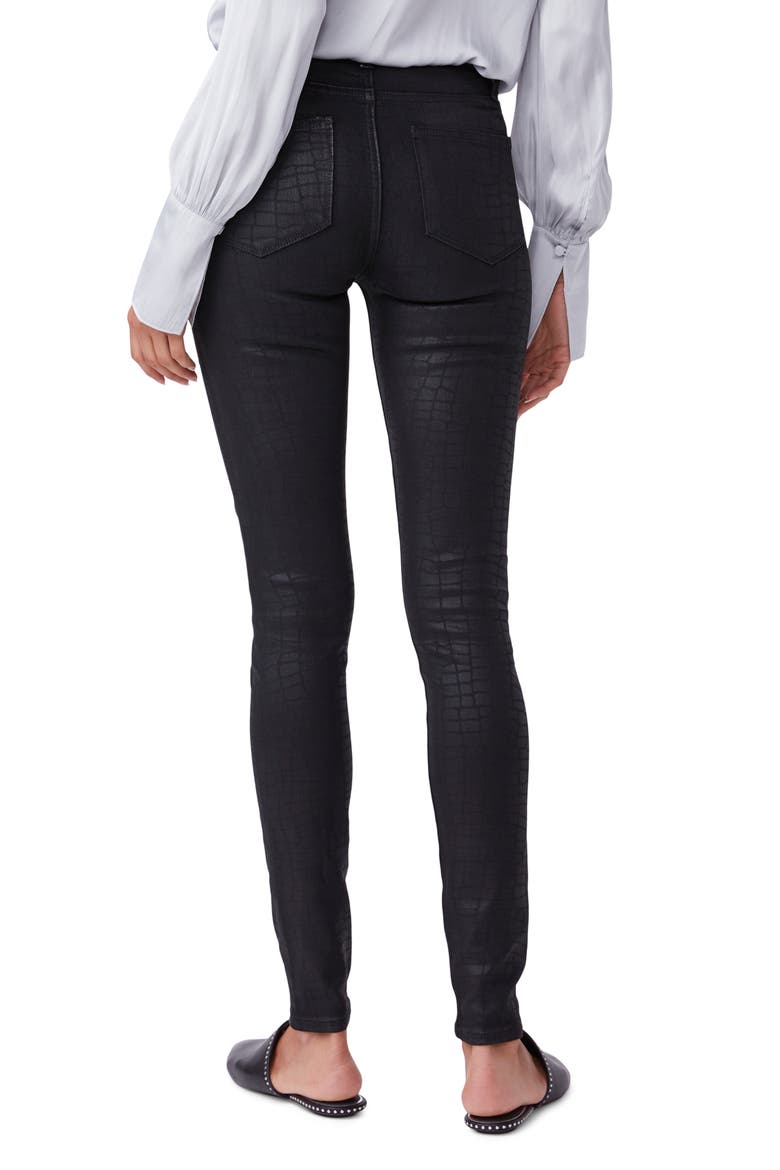 Hoxton High Waist Ultra Skinny Jeans, Alternate, color, BLACK CROC LUXE COATING