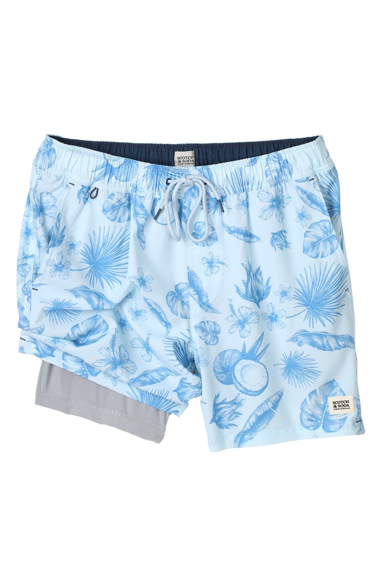 Scotch & Soda Palm Island Swim Trunks, Alternate, color, Nantucket Breeze